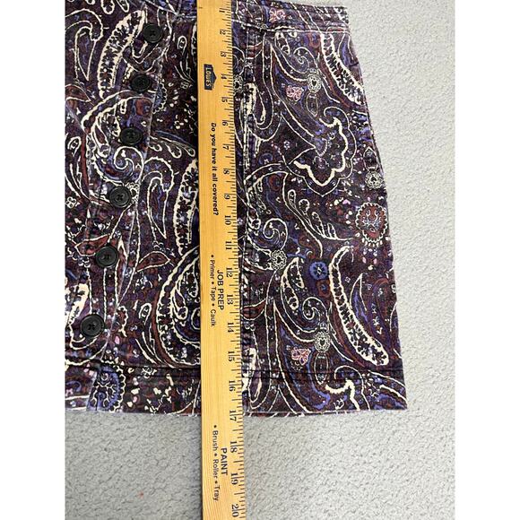 Knox Rose Mini Skirt 14 Large Corduroy Paisley Button Front Pockets Western Y2K - Picture 7 of 9